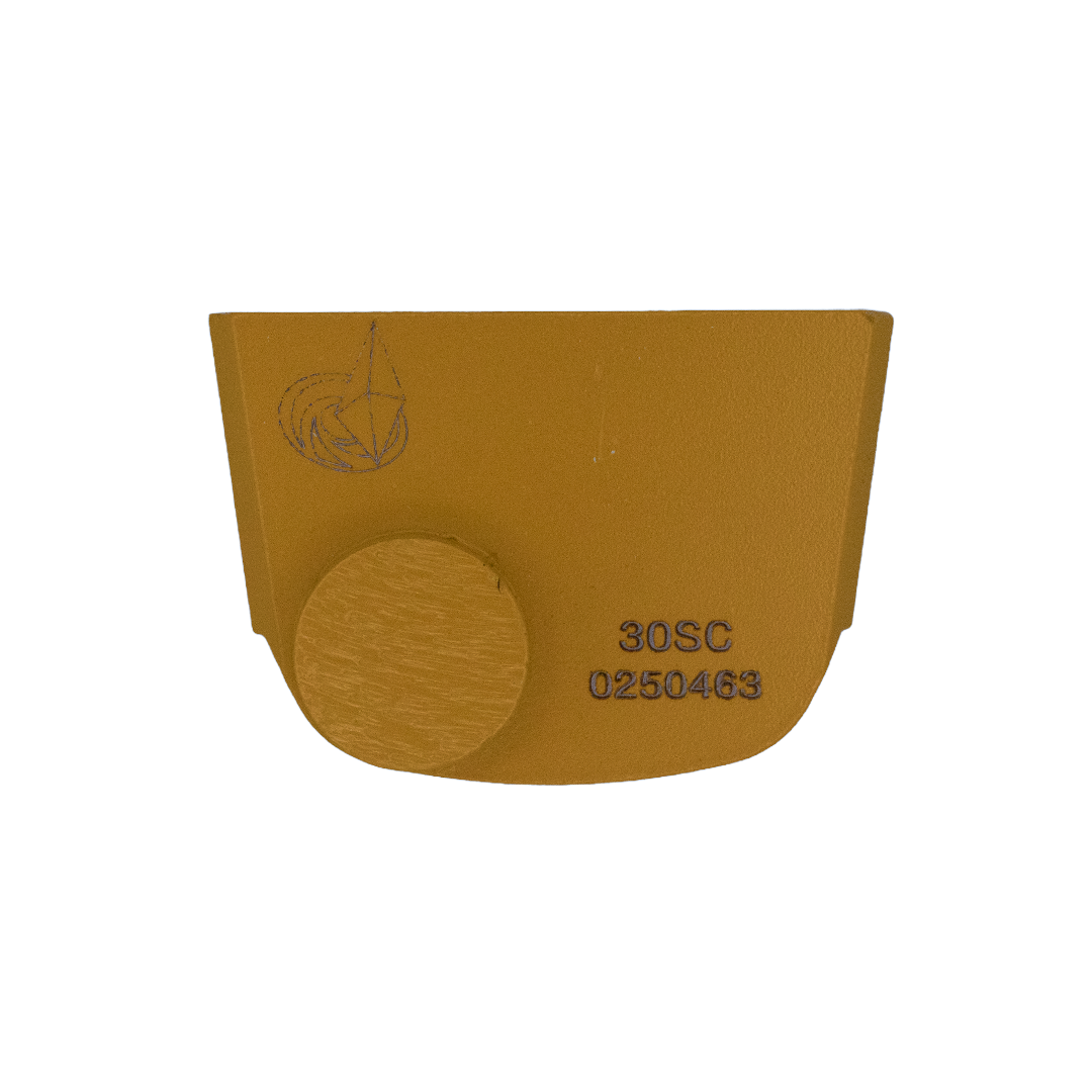 DiamaPro GRIT 30, QUICK CHANGE, YELLOW TRAPEZOID PAD WITH ONE BUTTON FOR SOFT CONCRETE
