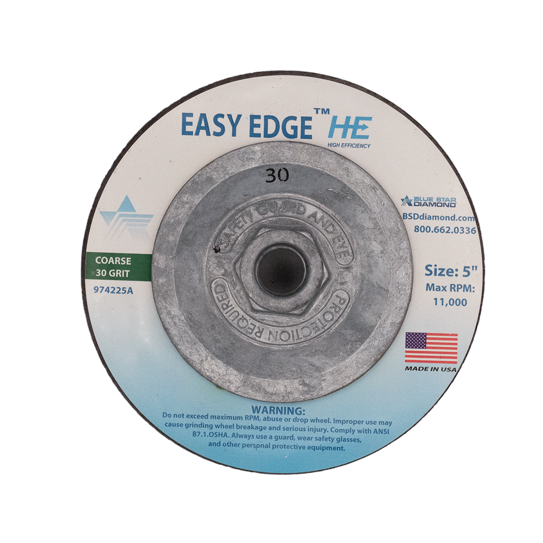 Blue Star Diamond - Easy Edge Edge Ceramic Cup Wheel 5" - 30 Grit