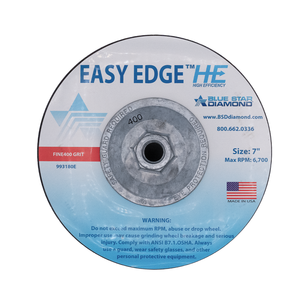 Blue Star Diamond - Easy Edge Edge Ceramic Cup Wheel 7" - 400 Grit
