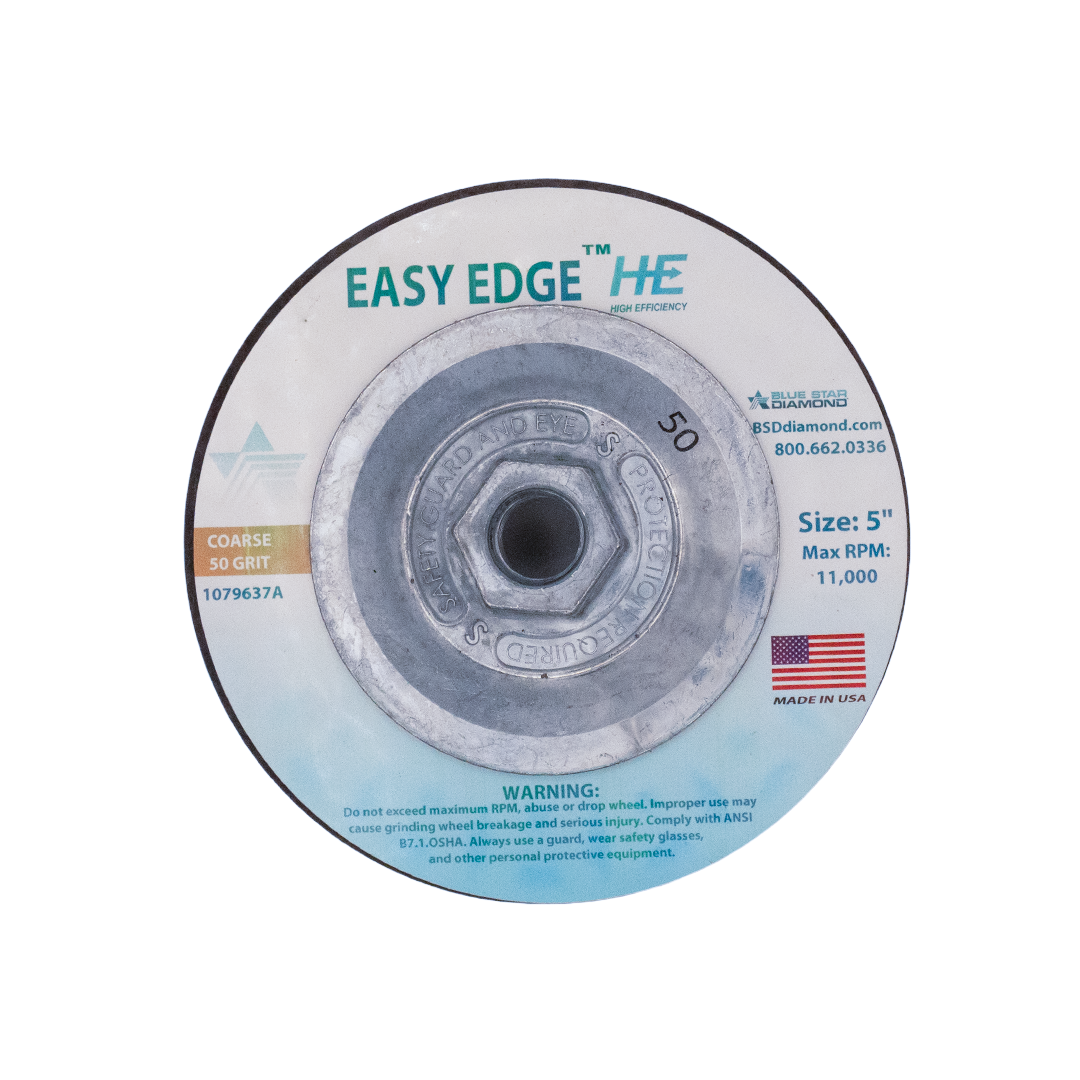 Blue Star Diamond - Easy Edge Edge Ceramic Cup Wheel 5" - 50 Grit